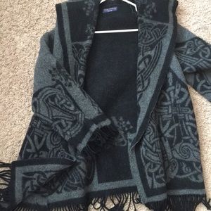 Merino wool hooded cardigan